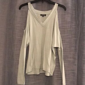 Sage/green Express top with shoulder cut outs